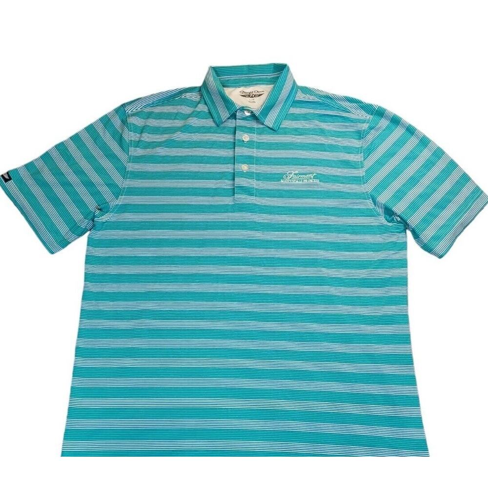Straight Down Fairmont Polo L Green Stripe Golfcore Country Club Resort Preppy
